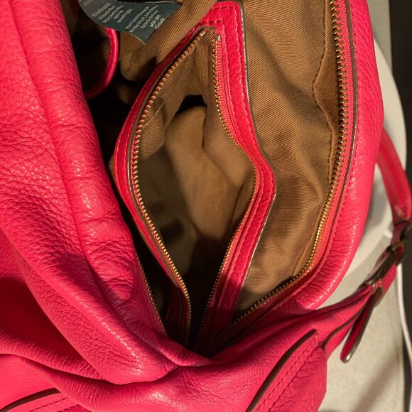 Ralph Lauren Pebbled Leather Shoulder Bag - Hot Pink - Brass Hardware - Picture 10 of 15